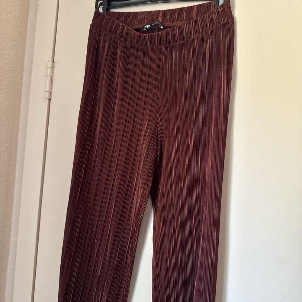 Zara Brown Pleaded Pants